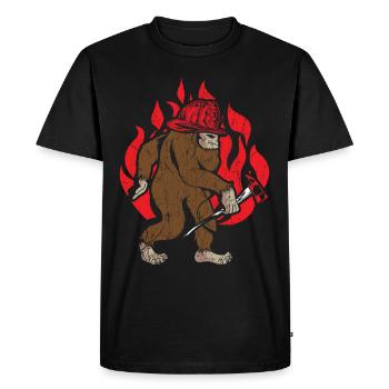 Pompier pompier pompier pompier pompier - T-shirt Premium bio Homme - noir - Devant - Nico (187cm)