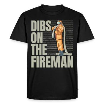 Dibs On The Fireman Firefighter Firefighter Fe - Men's Premium Organic T-Shirt - black - Front - Nico (187cm)