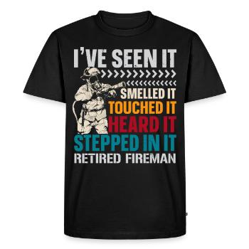 Retired Firefighter Firefighting FireWe - Men's Premium Organic T-Shirt - black - Front - Nico (187cm)