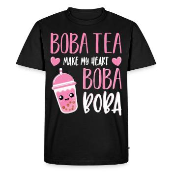 Propulsé par Tea Bubble Milk Tea Lovers Idée cadeau - T-shirt Premium bio Homme - noir - Devant - Nico (187cm)