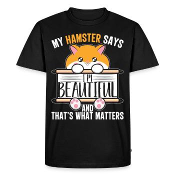 J’adore mon animal de compagnie Mignon Hamster Amoureux des animaux Hamst - T-shirt Premium bio Homme - noir - Devant - Nico (187cm)