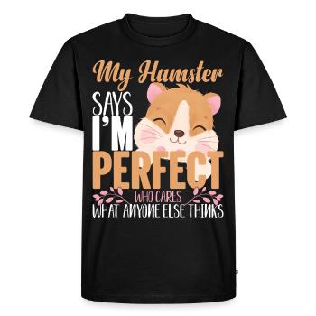 Propriétaires d’animaux mignons Hamster Adore mon hamster - T-shirt Premium bio Homme - noir - Devant - Nico (187cm)