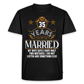 35 years married only 2 mistakes 35th wedding anniversary - Men's Premium Organic T-Shirt - black - Front - Nico (187cm)