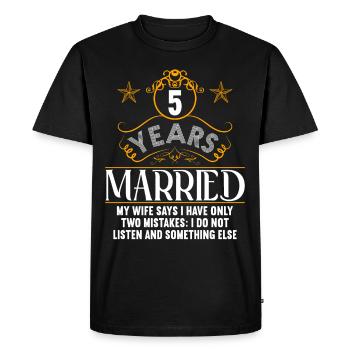 5 years married only 2 mistakes 5th wedding anniversary - Men's Premium Organic T-Shirt - black - Front - Nico (187cm)