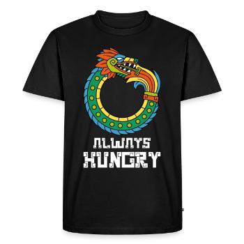 Quetzalcoatl Ouroboros Vieux Serpent Aztèque Ma - T-shirt Premium bio Homme - noir - Devant - Nico (187cm)