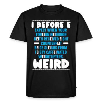 Grammaire Police Professeur d’anglais Anglais Écriture - T-shirt Premium bio Homme - noir - Devant - Nico (187cm)