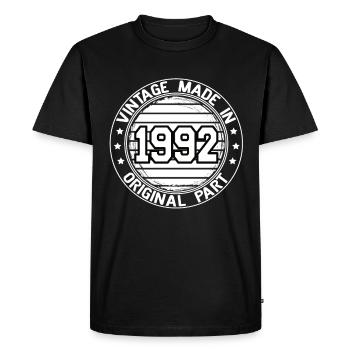 Vintage Made In 1992 Pièce originale Anniversaire 1992 - T-shirt Premium bio Homme - noir - Devant - Nico (187cm)