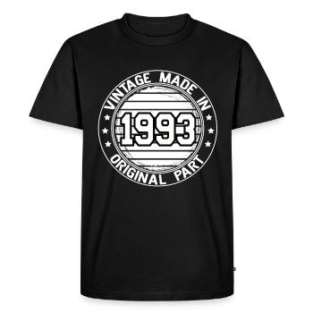 Vintage Made In 1993 Original Part Anniversaire 1993 - T-shirt Premium bio Homme - noir - Devant - Nico (187cm)