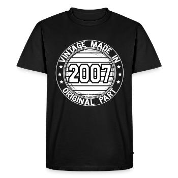 Vintage Made In 2007 Original Part Birthday 2007 - Men's Premium Organic T-Shirt - black - Front - Nico (187cm)