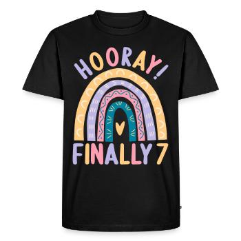 7 years Rainbow Rainbow 7th birthday - Men's Premium Organic T-Shirt - black - Front - Nico (187cm)