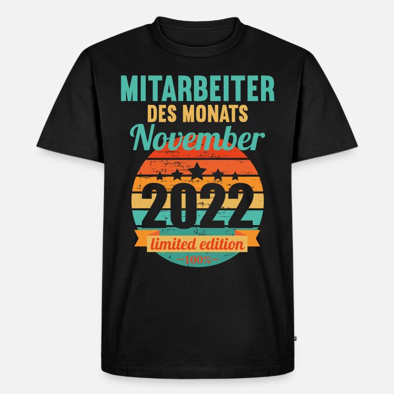 Mitarbeiter des Monats November 2022 - Männer Premium Bio T-Shirt - Schwarz