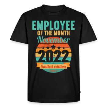 Employé du mois de novembre 2022 - T-shirt Premium bio Homme - noir - Devant - Nico (187cm)