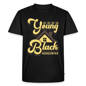 Jeune propriétaire noir Propriétaire Constructeur de maison Constructeur - T-shirt Premium bio Homme - noir - Devant - Nico (187cm)