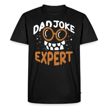 Papa Blague Papa Blague Père Blagues - T-shirt Premium bio Homme - noir - Devant - Nico (187cm)