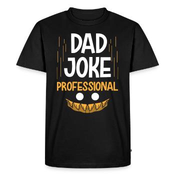 Papa Blague Papa Blague Père Blagues - T-shirt Premium bio Homme - noir - Devant - Nico (187cm)