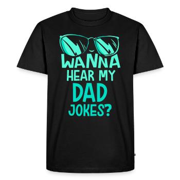 Papa Blague Papa Blague Père Blagues - T-shirt Premium bio Homme - noir - Devant - Nico (187cm)