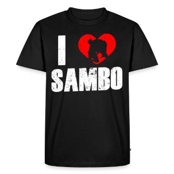 J’adore l’entraînement aux arts martiaux Sambo - T-shirt Premium bio Homme - noir - Devant - Nico (187cm)