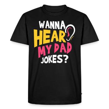 Papa Blague Papa Blague Blague Père - T-shirt Premium bio Homme - noir - Devant - Nico (187cm)