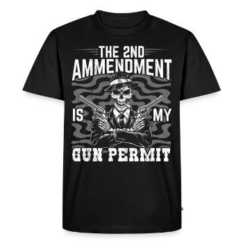 The 2nd Amendment is my gun permit - Men's Premium Organic T-Shirt - black - Front - Nico (187cm)