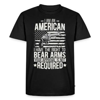 I am an American and have the right to guns - Men's Premium Organic T-Shirt - black - Front - Nico (187cm)