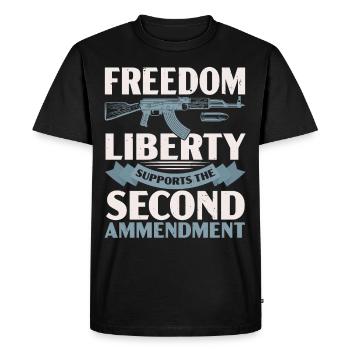 Freedom Liberty supports the Second Constitution - Men's Premium Organic T-Shirt - black - Front - Nico (187cm)