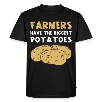 Bauer Farmers Have The Biggest Potatoes Farmer - Men's Premium Organic T-Shirt - black - Front - Nico (187cm)
