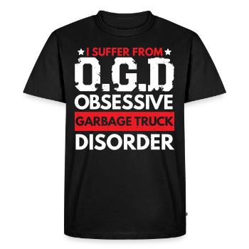 Garbage Truck Trash Collector Recycling Waste - Men's Premium Organic T-Shirt - black - Front - Nico (187cm)