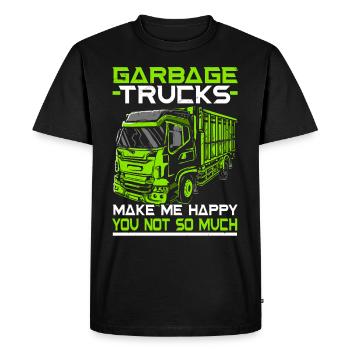 Garbage Truck Trash Collector Recycling Waste - Men's Premium Organic T-Shirt - black - Front - Nico (187cm)