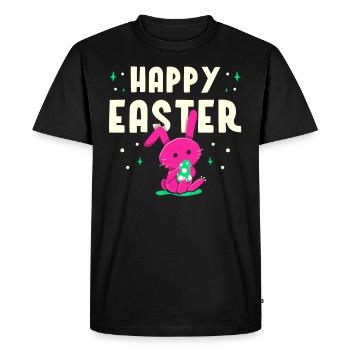 Joyeux lapin de Pâques Easter Easter Egg Dictons - T-shirt Premium bio Homme - noir - Devant - Nico (187cm)