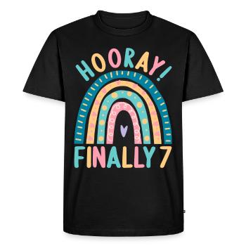 7 years Rainbow Rainbow 7th birthday - Men's Premium Organic T-Shirt - black - Front - Nico (187cm)