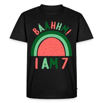 7 years Rainbow Rainbow 7th birthday - Men's Premium Organic T-Shirt - black - Front - Nico (187cm)
