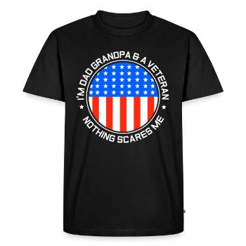 Je suis papa, grand-père et vétéran Dictons papa papa - T-shirt Premium bio Homme - noir - Devant - Nico (187cm)
