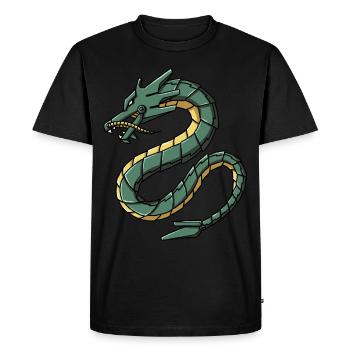 Cyborg Dragon Japonais Cyber Punk Cyber Esthétique - T-shirt Premium bio Homme - noir - Devant - Nico (187cm)