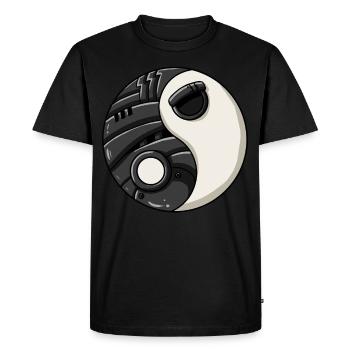 Cyborg Ying Yang Cyber Punk Yin Yang Cyber Geschen - T-shirt Premium bio Homme - noir - Devant - Nico (187cm)