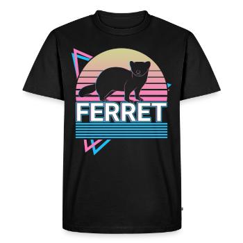 Ferret Retro Cadeau - T-shirt Premium bio Homme - noir - Devant - Nico (187cm)