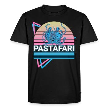 Pastafari Flying Spaghetti Monster FSM Atheist Ges - Men's Premium Organic T-Shirt - black - Front - Nico (187cm)