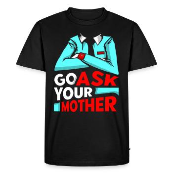 Allez demander à votre maman papa papa papa vos paroles - T-shirt Premium bio Homme - noir - Devant - Nico (187cm)
