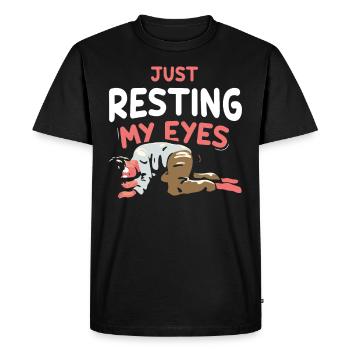 Je suis juste en train de reposer mes yeux de papa papa papa - T-shirt Premium bio Homme - noir - Devant - Nico (187cm)