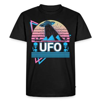 Ufo Alien Kidnapping Retro Gift - T-shirt Premium bio Homme - noir - Devant - Nico (187cm)