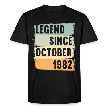 Né en octobre 1982 40 ans 40s 40e anniversaire - T-shirt Premium bio Homme - noir - Devant - Nico (187cm)