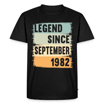 Né en septembre 1982 40 ans 40s 40e anniversaire - T-shirt Premium bio Homme - noir - Devant - Nico (187cm)