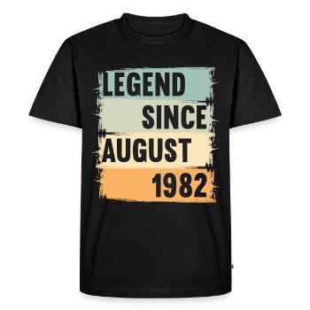 Né en août 1982 40 ans 40s 40e anniversaire - T-shirt Premium bio Homme - noir - Devant - Nico (187cm)