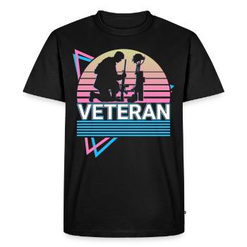Vétéran de l’armée américaine Soldat américain Rétro Cadeau - T-shirt Premium bio Homme - noir - Devant - Nico (187cm)