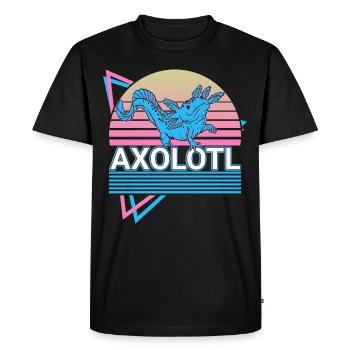 Axolotl Rétro Cadeau - T-shirt Premium bio Homme - noir - Devant - Nico (187cm)
