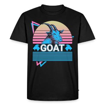 Goat Retro Gift - Men's Premium Organic T-Shirt - black - Front - Nico (187cm)