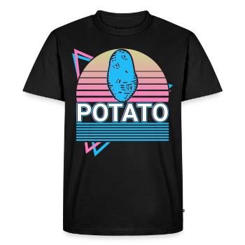 Cadeau rétro pomme de terre - T-shirt Premium bio Homme - noir - Devant - Nico (187cm)