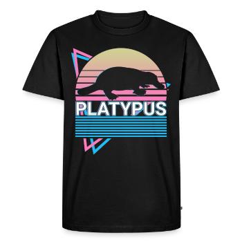Platypus Retro Cadeau - T-shirt Premium bio Homme - noir - Devant - Nico (187cm)