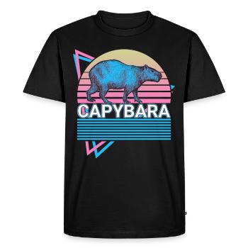 Capybara Retro Cadeau - T-shirt Premium bio Homme - noir - Devant - Nico (187cm)