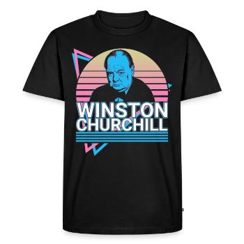 Winston Churchill Cadeau Rétro - T-shirt Premium bio Homme - noir - Devant - Nico (187cm)