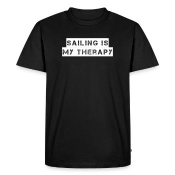 Sailing - sailing is my therapy - Men's Premium Organic T-Shirt - black - Front - Nico (187cm)